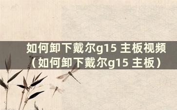 如何卸下戴尔g15 主板视频（如何卸下戴尔g15 主板）